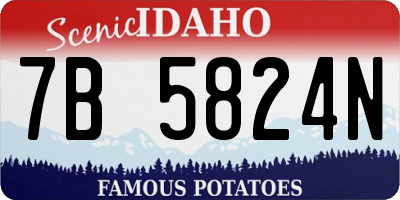 ID license plate 7B5824N