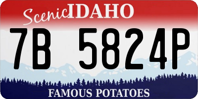 ID license plate 7B5824P