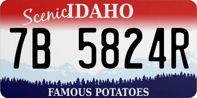 ID license plate 7B5824R