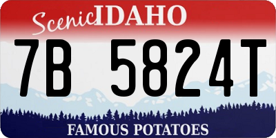 ID license plate 7B5824T