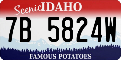 ID license plate 7B5824W