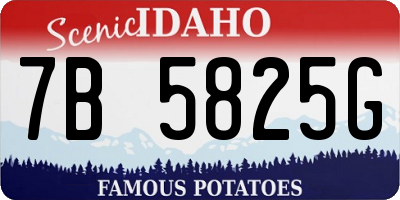 ID license plate 7B5825G