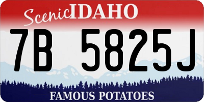 ID license plate 7B5825J
