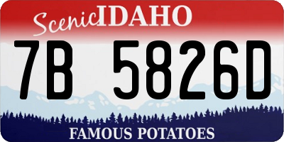 ID license plate 7B5826D
