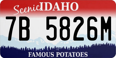 ID license plate 7B5826M