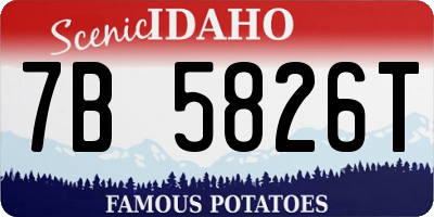 ID license plate 7B5826T