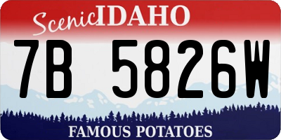 ID license plate 7B5826W