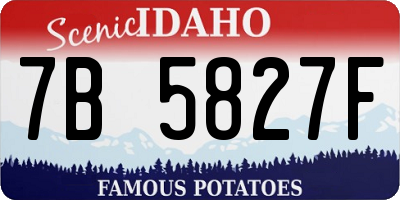 ID license plate 7B5827F
