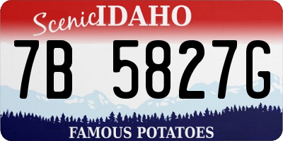 ID license plate 7B5827G