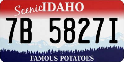 ID license plate 7B5827I