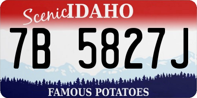 ID license plate 7B5827J