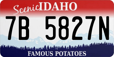 ID license plate 7B5827N