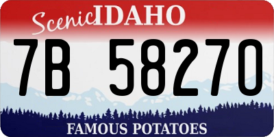 ID license plate 7B5827O