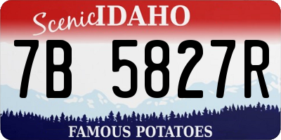 ID license plate 7B5827R