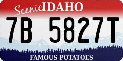 ID license plate 7B5827T