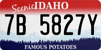 ID license plate 7B5827Y