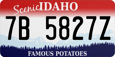 ID license plate 7B5827Z