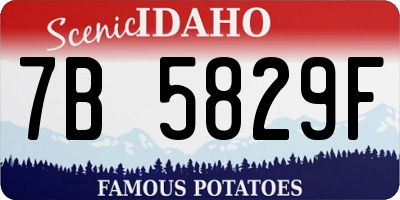 ID license plate 7B5829F