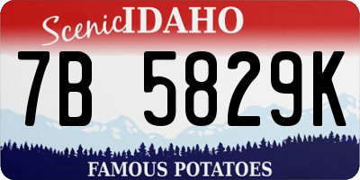 ID license plate 7B5829K