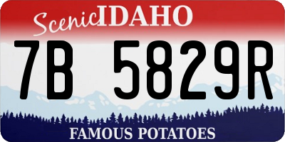 ID license plate 7B5829R