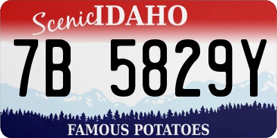 ID license plate 7B5829Y