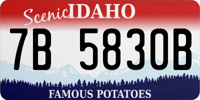 ID license plate 7B5830B