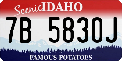 ID license plate 7B5830J