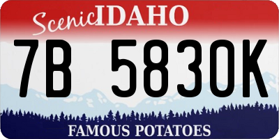 ID license plate 7B5830K