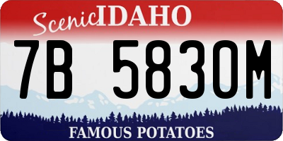 ID license plate 7B5830M