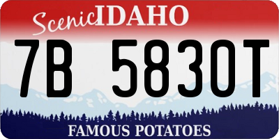 ID license plate 7B5830T