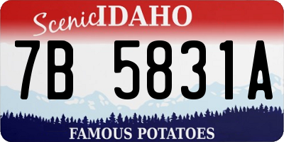 ID license plate 7B5831A