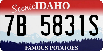 ID license plate 7B5831S