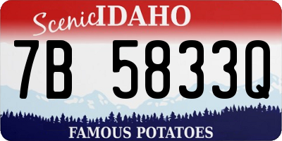 ID license plate 7B5833Q
