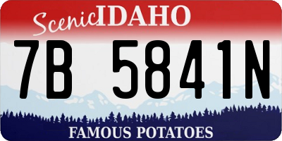 ID license plate 7B5841N
