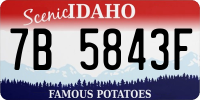ID license plate 7B5843F