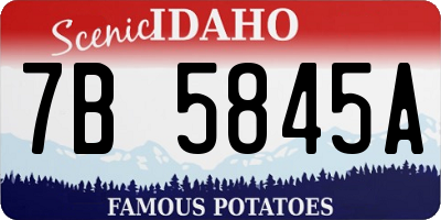 ID license plate 7B5845A