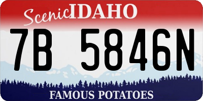ID license plate 7B5846N