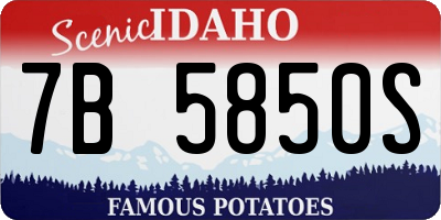 ID license plate 7B5850S