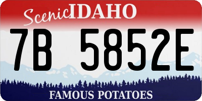 ID license plate 7B5852E