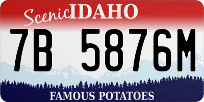 ID license plate 7B5876M