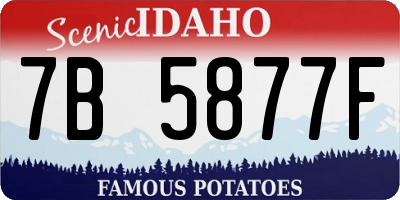 ID license plate 7B5877F