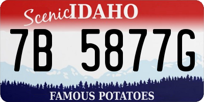 ID license plate 7B5877G