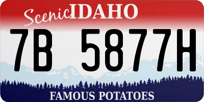 ID license plate 7B5877H