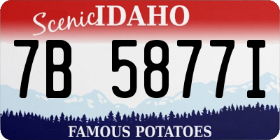 ID license plate 7B5877I