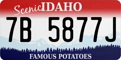 ID license plate 7B5877J