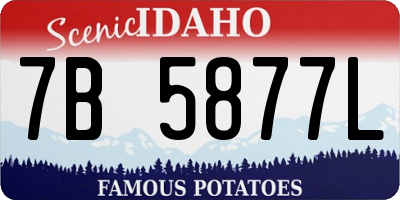 ID license plate 7B5877L