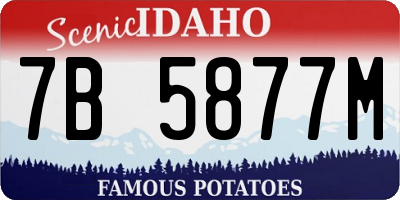 ID license plate 7B5877M