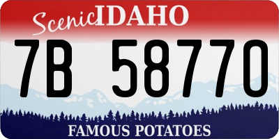 ID license plate 7B5877O