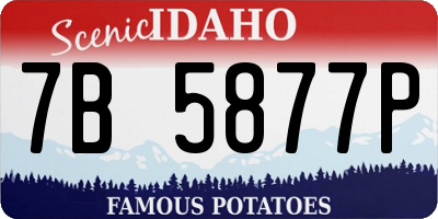 ID license plate 7B5877P