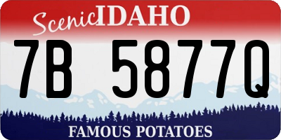 ID license plate 7B5877Q